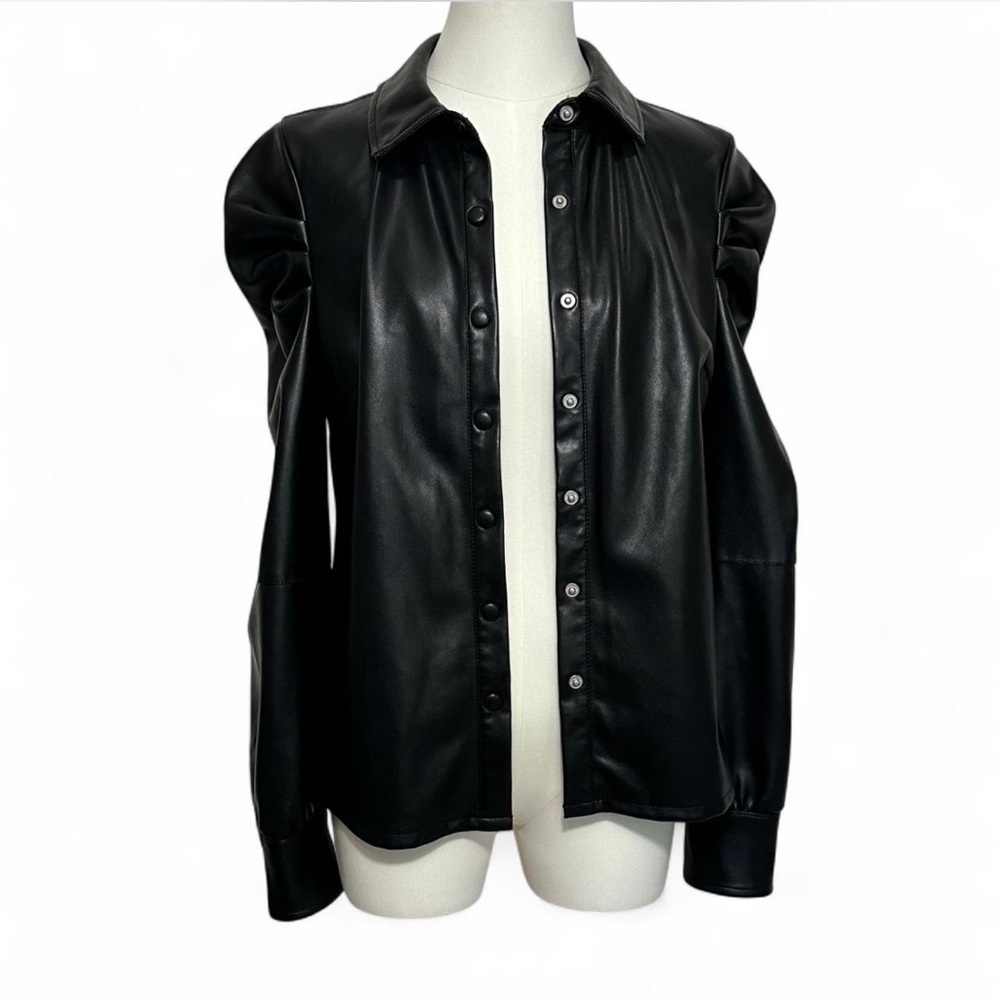 Avec Les Filles Black Faux Leather Jacket - Small